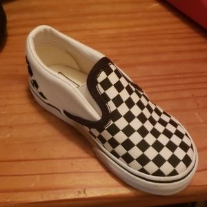 Size 8 toddler white and black checkered vans